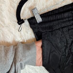 Black Zara Satin Trousers with Pockets